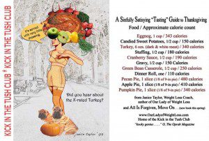 Thanksgiving Calorie Guide by Janice Taylor, Weight Loss Coach, Hypnotherapist, Weight Loss Artist, Author, Positarian