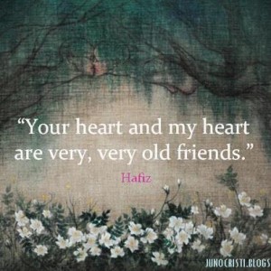 YoUR HeaRT aND MY HeaRT aRe VeRY VeRY oLD FRieNDS Hafiz beautiful words on wood Solid wood art / art block WiLDWoRDS