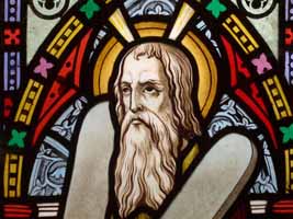 Moses on stained glass