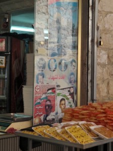 Posters of terrorist "martyrs" in Jerusalem's Old City.
