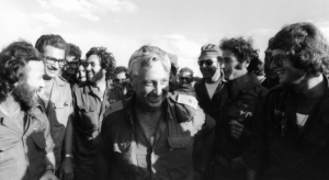 Sharon with his troops in Beirut, 1983.