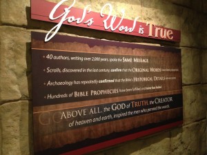 A sign at the Creation Museum.
