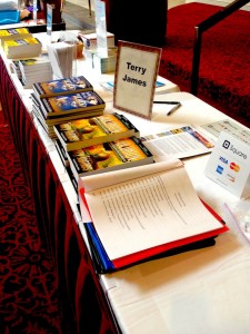 Terry James' book table at the Mid-America Prophecy Conference.