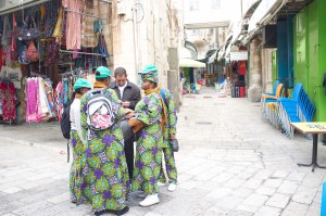 Pilgrims in Jerusalem's Old City.