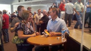 Andy Stanley signing books at a Catalyst One Day event at Cross Church in Rogers, Arkansas.