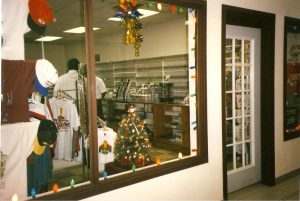 The Rankins' store on Samoa, featuring Christmas displays.
