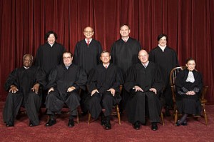 The Roberts Court, 2010 Back row (left to right): Sonia Sotomayor, Stephen G. Breyer, Samuel A. Alito, and Elena Kagan. Front row (left to right): Clarence Thomas, Antonin Scalia, Chief Justice John G. Roberts, Anthony Kennedy, and Ruth Bader Ginsburg