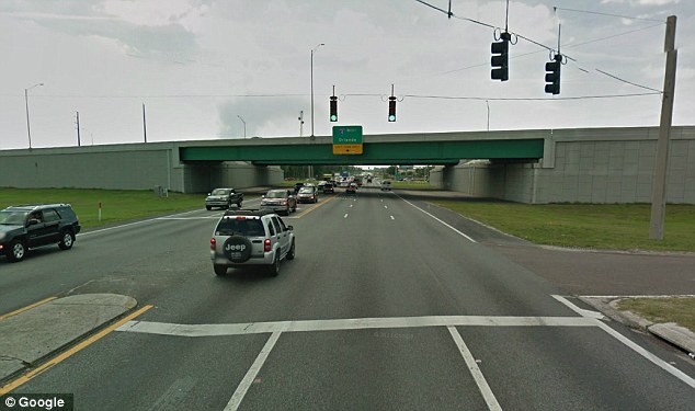 Scene The crash occurred at the intersection of I-4 and route Route 46, pictured, less than a mile from where Zimmerman shot Trayvon Martin11