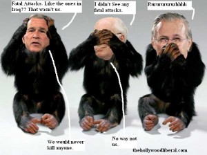 Bush, Cheney, Rumsfeld all made to look like monkies. Did anyone get banned for life?