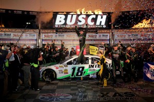 Kyle Busch drove the #18 Interstate Batteries car to Victory Lane NASCAR Sprint Cup at the Texas Motor Speedway NRA 500 on April 13, 2013 (Photo courtesy of NASCAR Media)