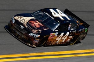 Blake Koch's car at the DRIVE4COPD 300 in Daytona was sponsored by the Son of God movie. (Photo courtesy of NASCARMedia.com)