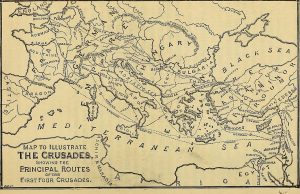 Map_to_illustrate_the_Crusades,_showing_the_principal_routes_of_the_first_four_crusades_(14596690557)