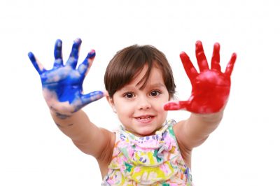 child finger paint