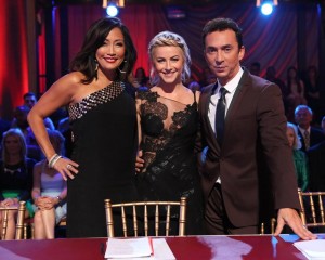Carrie Ann Inaba, Julianne Hough and Bruno Tonioli.  (ABC/Adam Taylor)