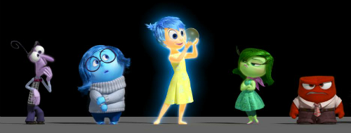 (L-R) The Emotions: Fear, Sadness, Joy, Disgust and Anger (Disney/Pixar)