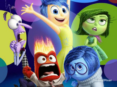 The emotions: Joy, Disgust, Fear, Anger and Sadness (Disney/Pixar)