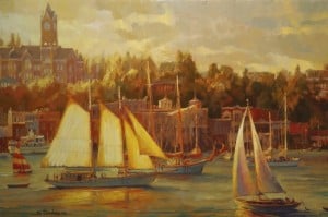 "Normal" changes as time goes by, and what we accepted 10 years ago is strange today. Harbor Faire, original oil painting by Steve Henderson.