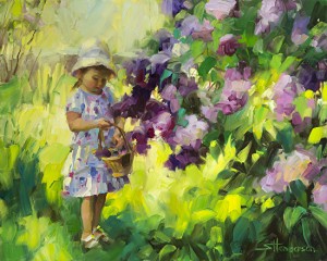 We humans, who are imperfect, would not tease an innocent child. Why, then, do we think that God teases us? Lilac Festival, original painting by Steve Henderson.