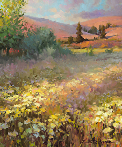 Our Great Shepherd leads each of us to the field where we need to be. Field of Dreams, original oil painting by Steve Henderson Fine Art.