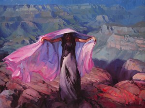 Above us, below us, around us, behind us -- there is so much that we don't see. She Danced by the Light of the Moon, original painting and licensed print by     Steve Henderson.