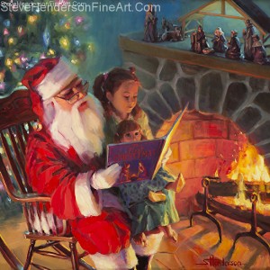 Oops, wrong holiday, but Halloween is, actually, the kickoff to Christmas. Christmas Story, original oil painting and signed limited edition print, by Steve Henderson Fine Art.