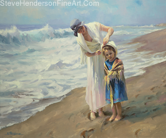 Beachside Diversions original oil painting and licensed print by Steve Henderson