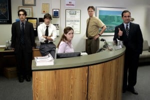 Corporate culture is so prevalent, that it starts to feel normal to us. Screen shot from TV show, The Office.