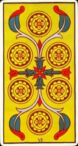 "six of pentacles" 