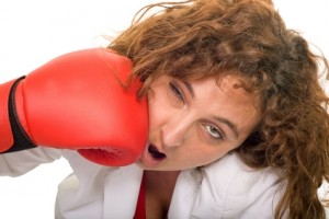 woman knock out