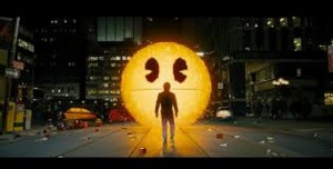 Facing Pac-Man in the comedy science fiction Pixels. Image sourced via google images (Flickr). 
