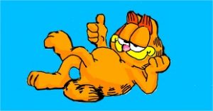 Garfield in cartoon form. 