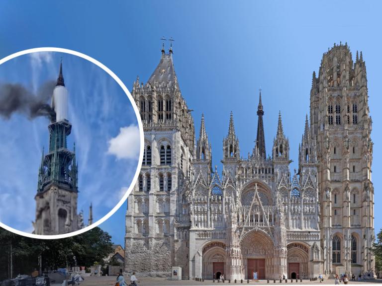 Famous French cathedral catches fire