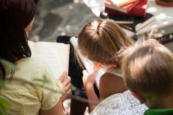 Children at Bible Club outside