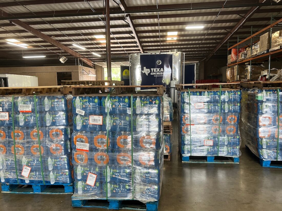 Texans on Mission donated hundreds of water bottles for Hurricane Beryl victims