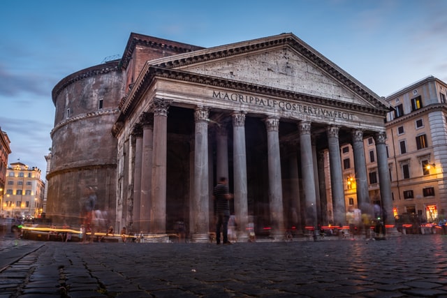 The Roman Pantheon at dusk