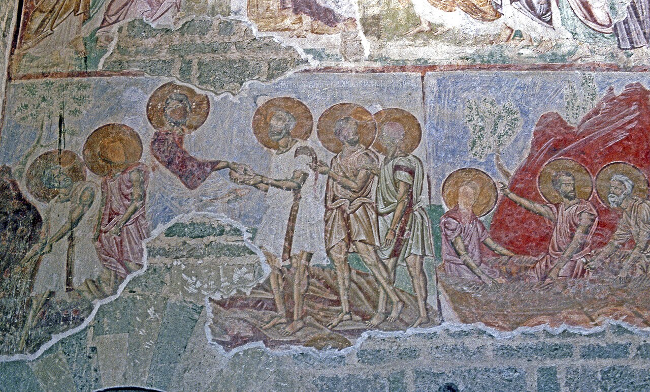 Jesus with his disciples on the Sea of Galilee depicted in the Hagia Sophia.