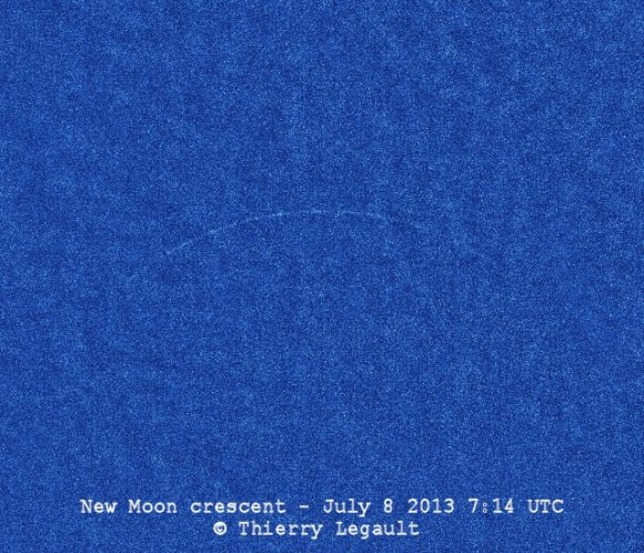 Earliest new moon caught on camera, July 2013