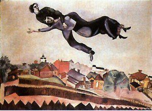 Marc Chagall flies with Bella over Vitebsk