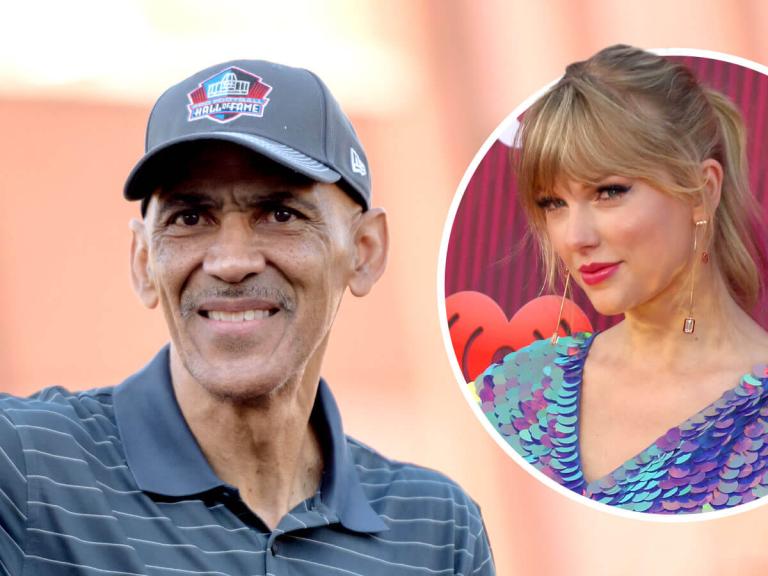 Tony Dungy Says Taylor Swift Has Disenchanted NFL Fans   Tony Dungy Taylor Swift Credit Keith Homan Shutterstock Inset Kathy Hutchins 768x576 