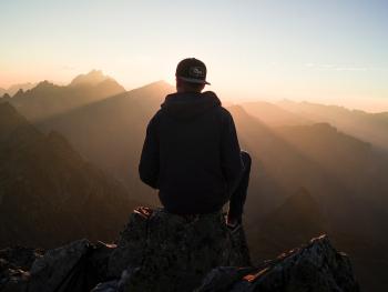 man on mountain